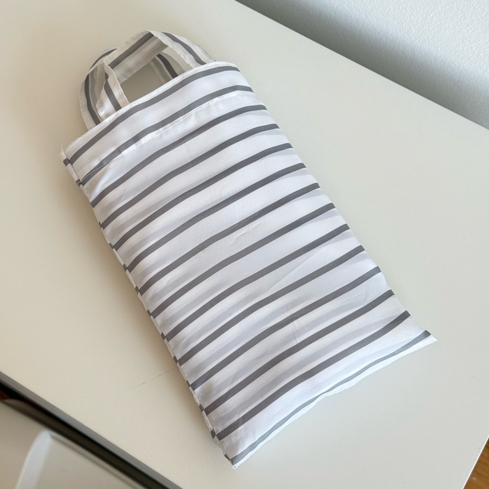 H&M Home Gray and White Striped Shower Curtain